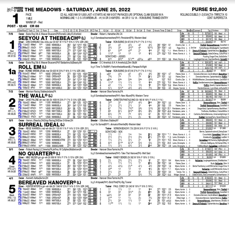 Race Program Meadows Racing