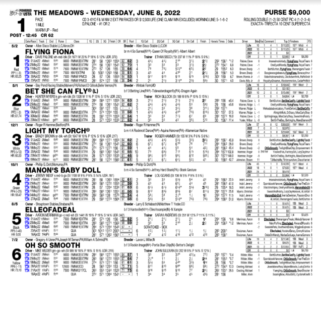 Race Program Meadows Racing