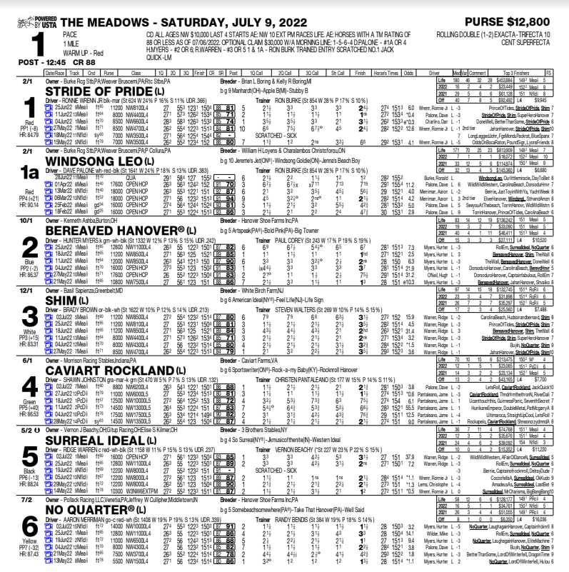 Race Program - Meadows Racing