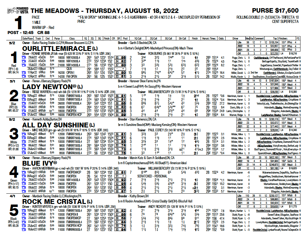 Race Program - Meadows Racing