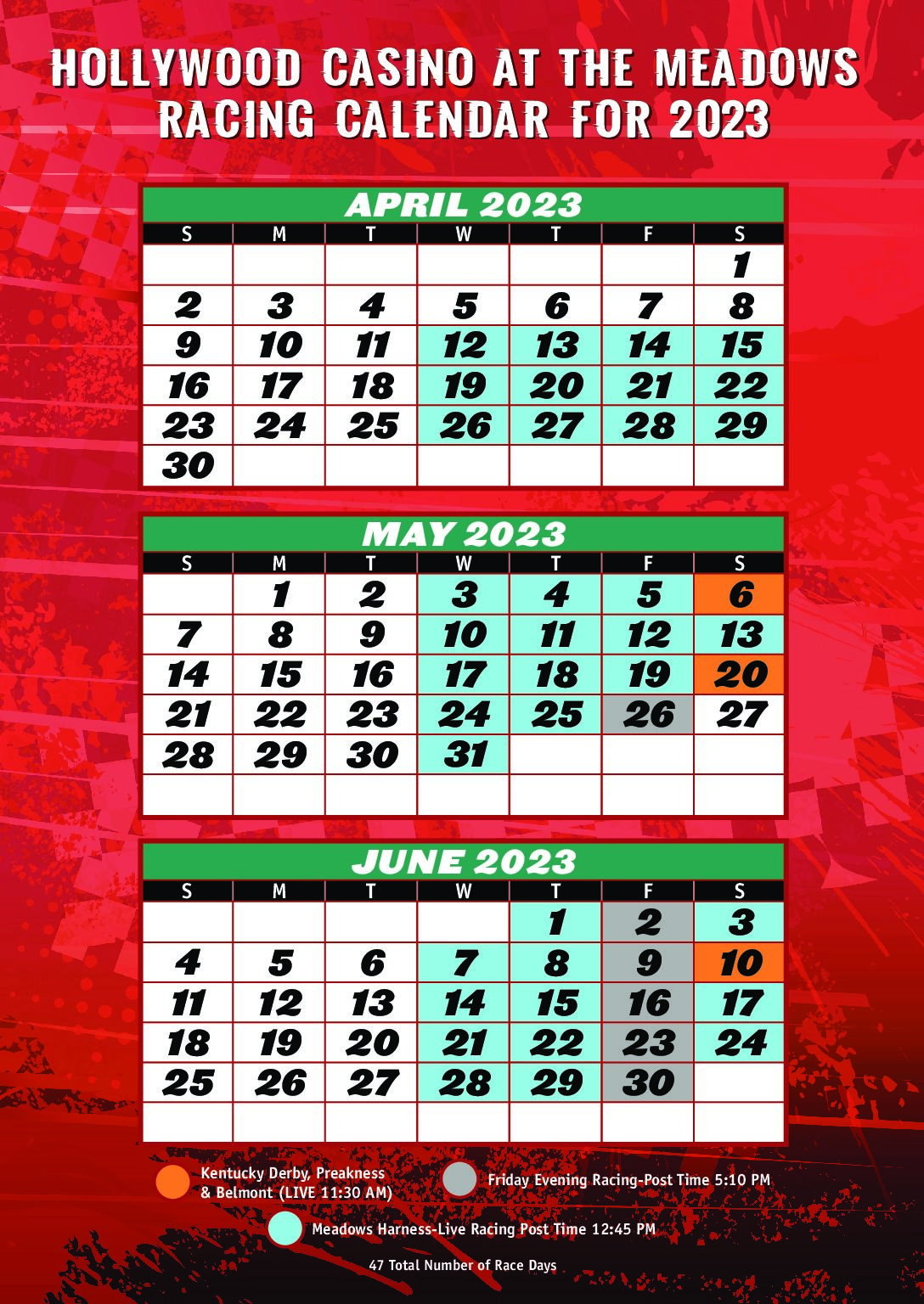 Racing Calendar - Meadows Racing