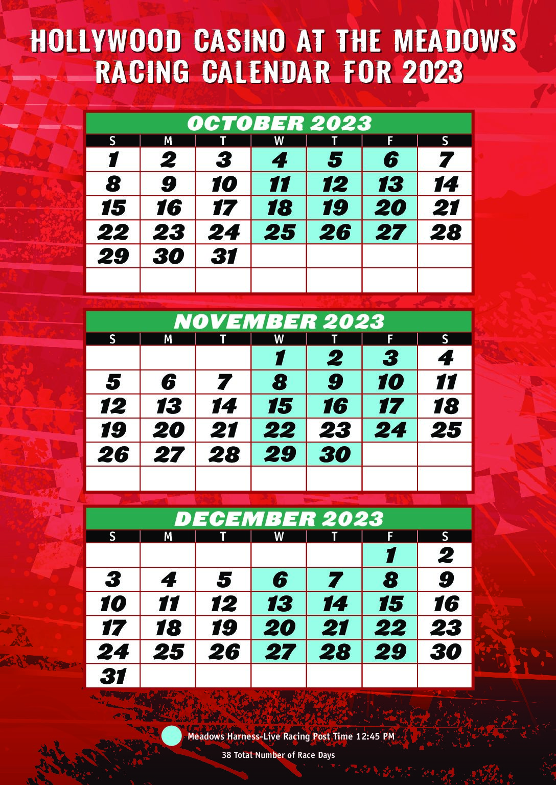 calendar August - December 2022
