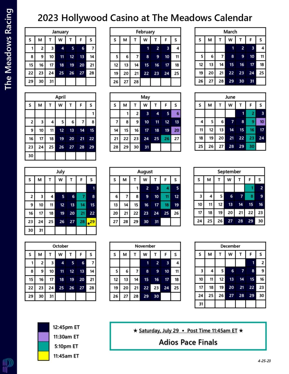 Racing Calendar Meadows Racing