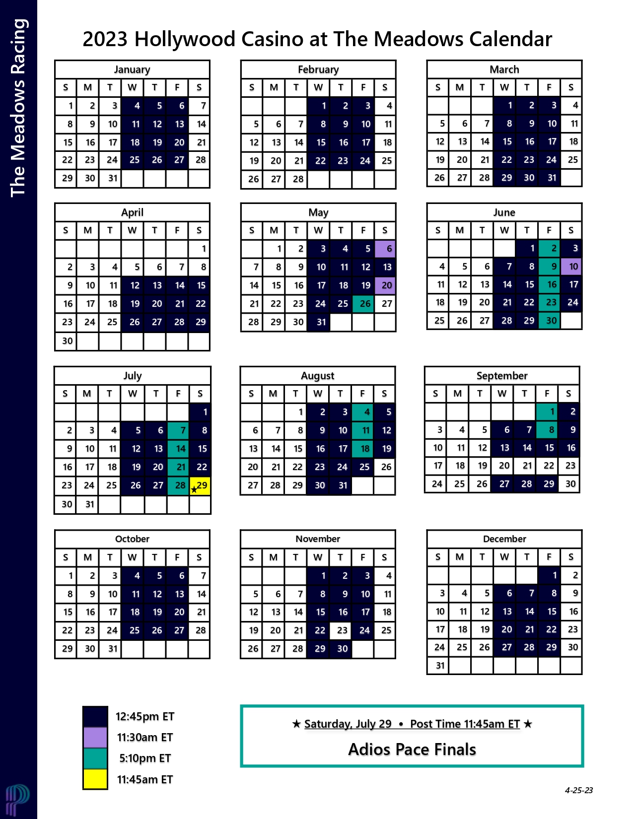 Racing Calendar Meadows Racing